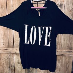 3/4 Sleeve LOVE graphic Tee